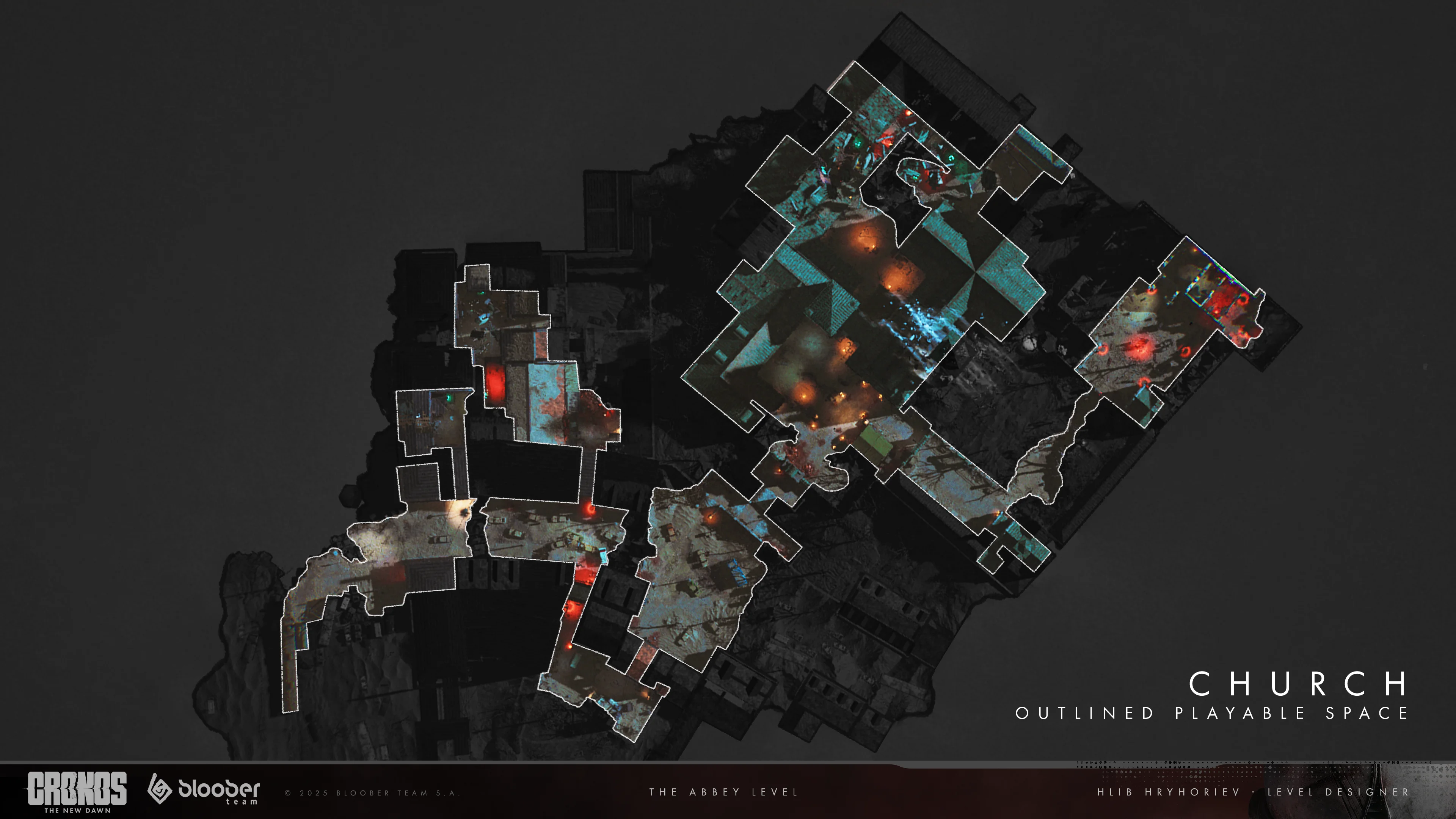 Level map sketch with playable area