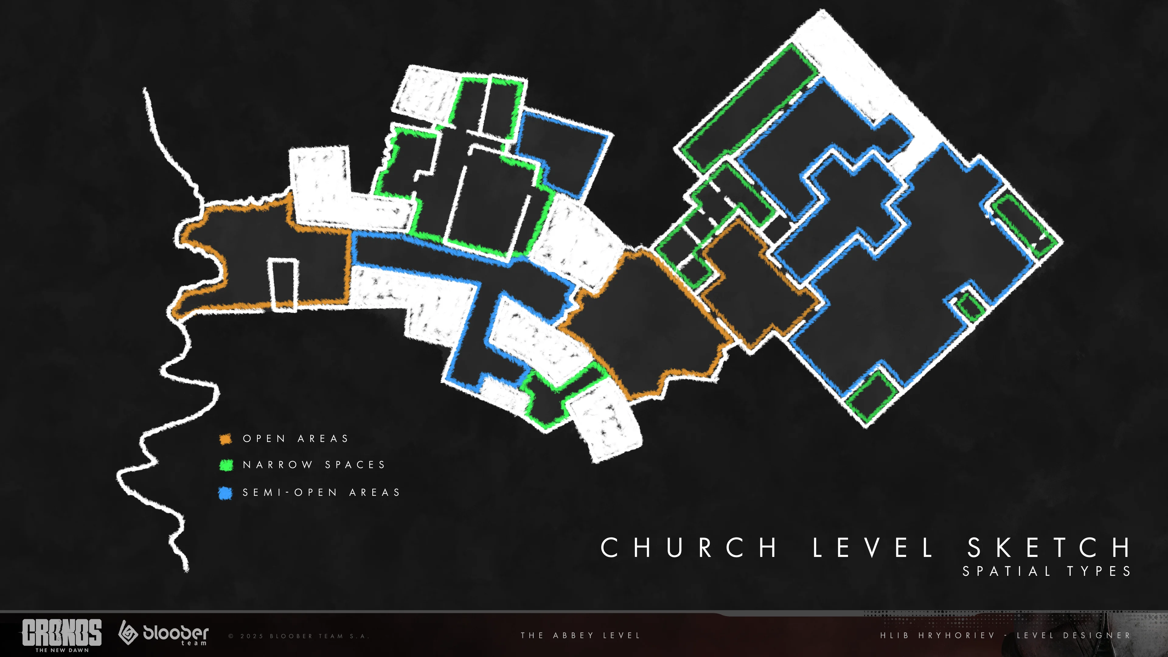 Church sketch with zones